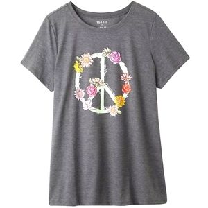 TORRID FLORAL PEACE SIGN TEE
